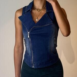 Blue Denim Vest Top